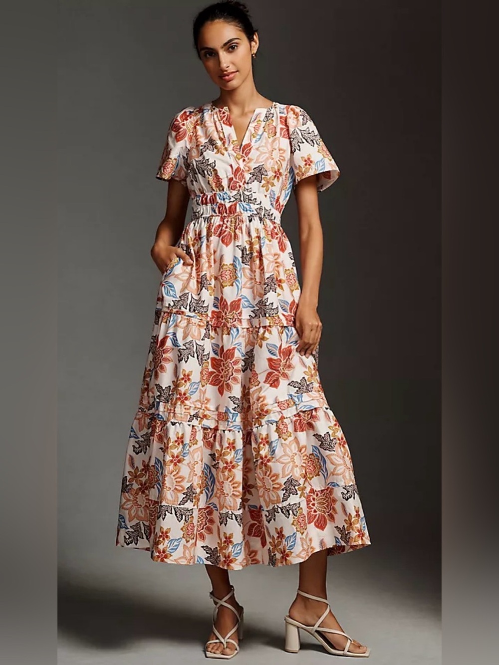 Anthropologie Somerset Tiered Maxi Dress Womens Medium